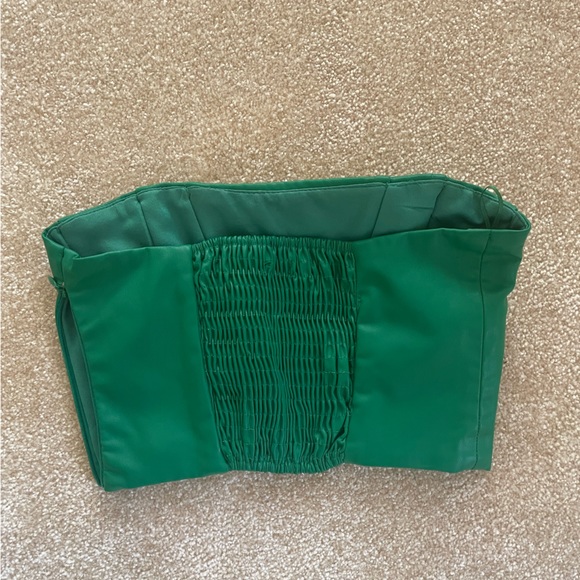 Green faux leather Zara corset-tube top! So cute and has great shape! 💚 - Picture 3 of 4